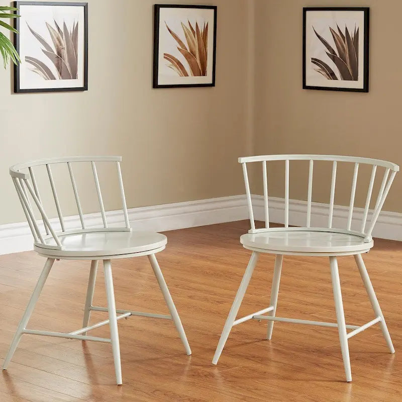 Chaise de salle à manger à barreaux en métal et bois Truman (dossier bas) – Lot de 2