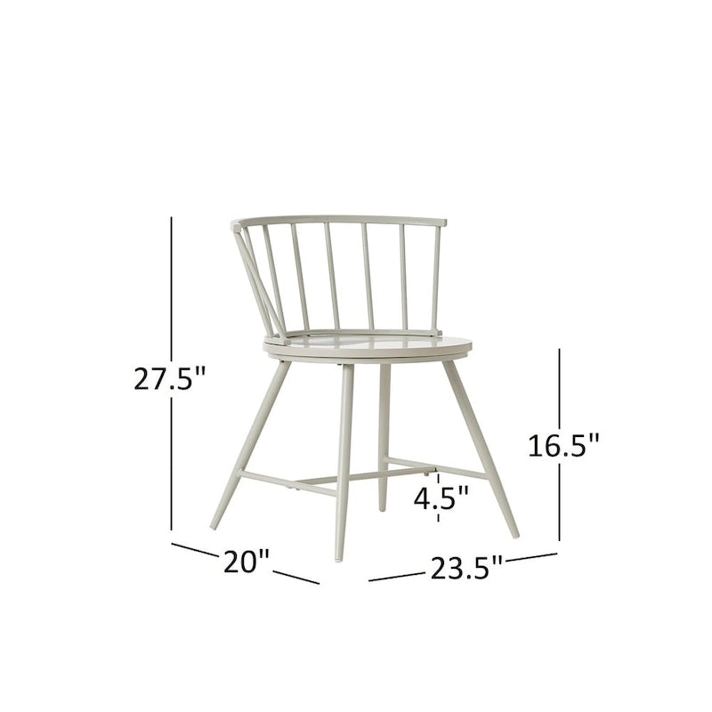 Chaise de salle à manger à barreaux en métal et bois Truman (dossier bas) – Lot de 2