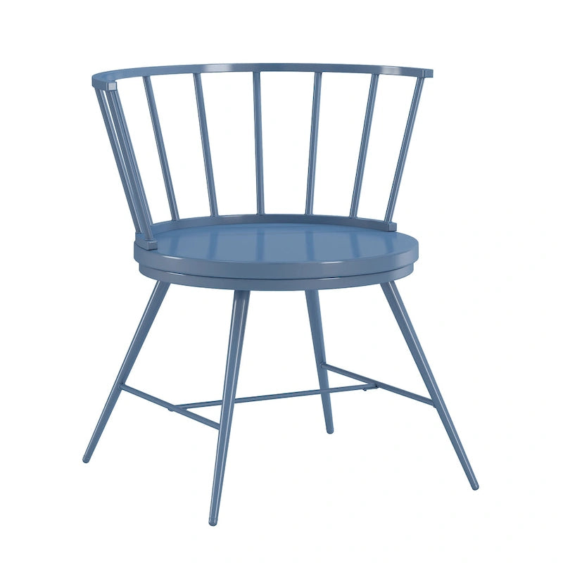 Chaise de salle à manger à barreaux en métal et bois Truman (dossier bas) – Lot de 2