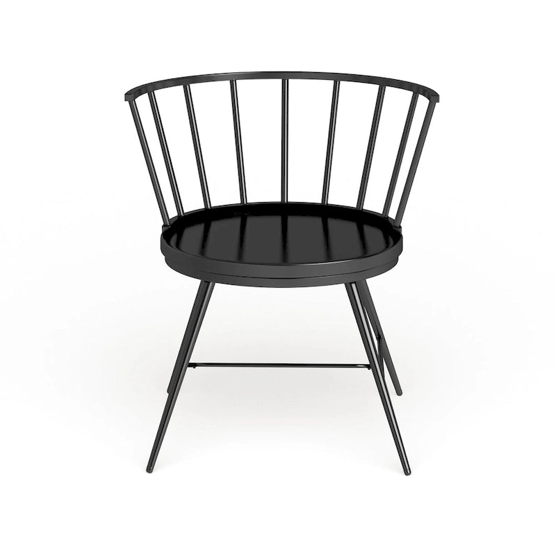 Chaise de salle à manger à barreaux en métal et bois Truman (dossier bas) – Lot de 2