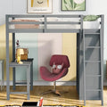 Lit mezzanine Merax avec armoire, bureau et étagères