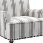 Lot de 2 fauteuils d'appoint traditionnels rembourrés à rayures pour le salon