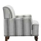 Lot de 2 fauteuils d'appoint traditionnels rembourrés à rayures pour le salon