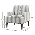 Lot de 2 fauteuils d'appoint traditionnels rembourrés à rayures pour le salon