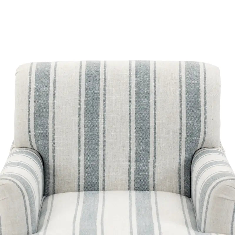 Lot de 2 fauteuils d'appoint traditionnels rembourrés à rayures pour le salon