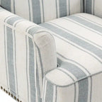 Lot de 2 fauteuils d'appoint traditionnels rembourrés à rayures pour le salon