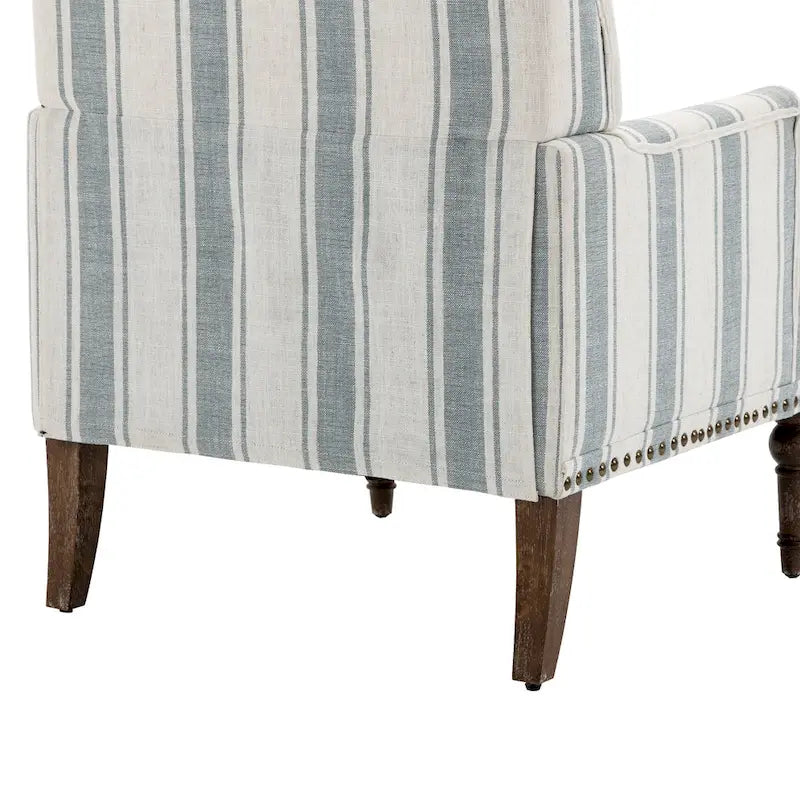 Lot de 2 fauteuils d'appoint traditionnels rembourrés à rayures pour le salon