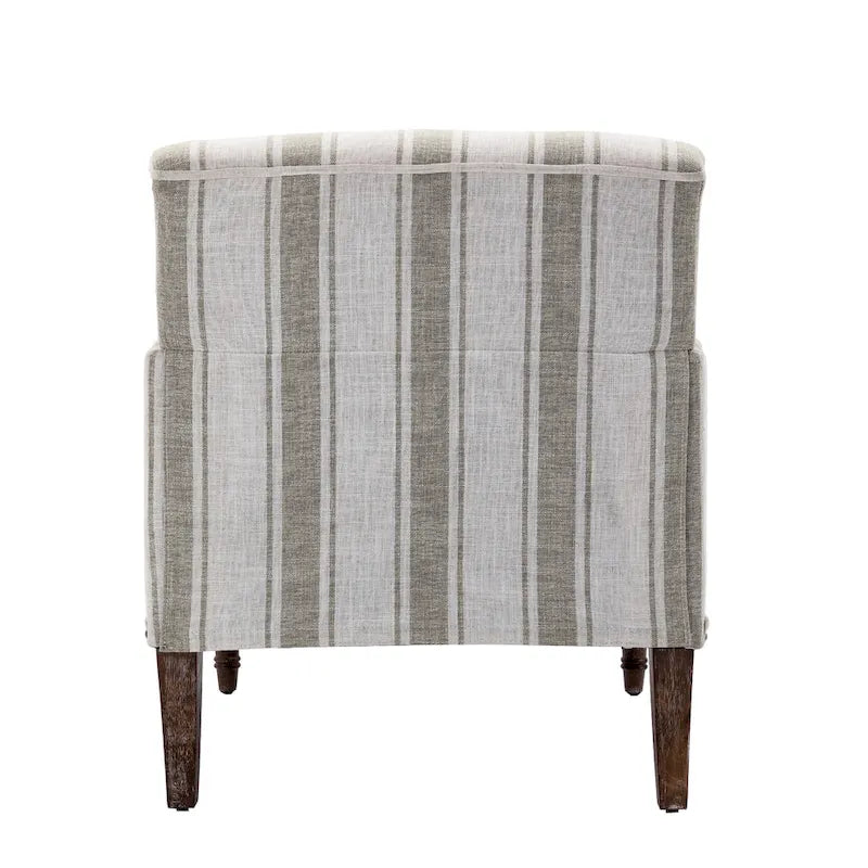 Lot de 2 fauteuils d'appoint traditionnels rembourrés à rayures pour le salon