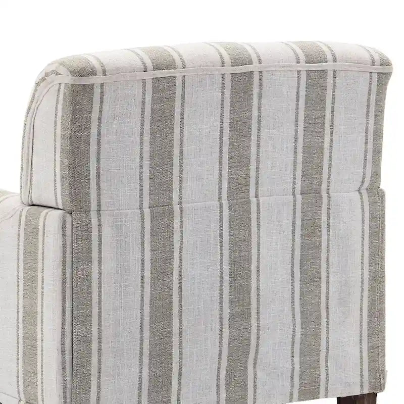 Lot de 2 fauteuils d'appoint traditionnels rembourrés à rayures pour le salon