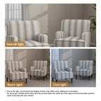 Lot de 2 fauteuils d'appoint traditionnels rembourrés à rayures pour le salon