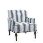 Lot de 2 fauteuils d'appoint traditionnels rembourrés à rayures pour le salon