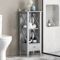 Meuble de rangement de salle de bain Loverin en bois manufacturé avec tiroir