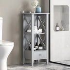 Meuble de rangement de salle de bain Loverin en bois manufacturé avec tiroir