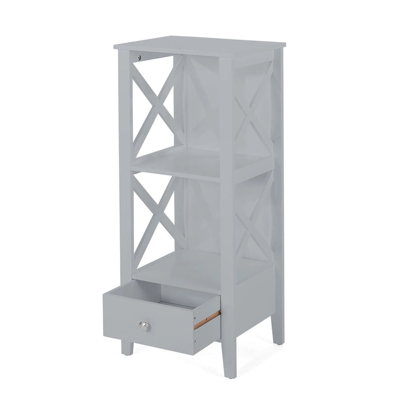 Meuble de rangement de salle de bain Loverin en bois manufacturé avec tiroir