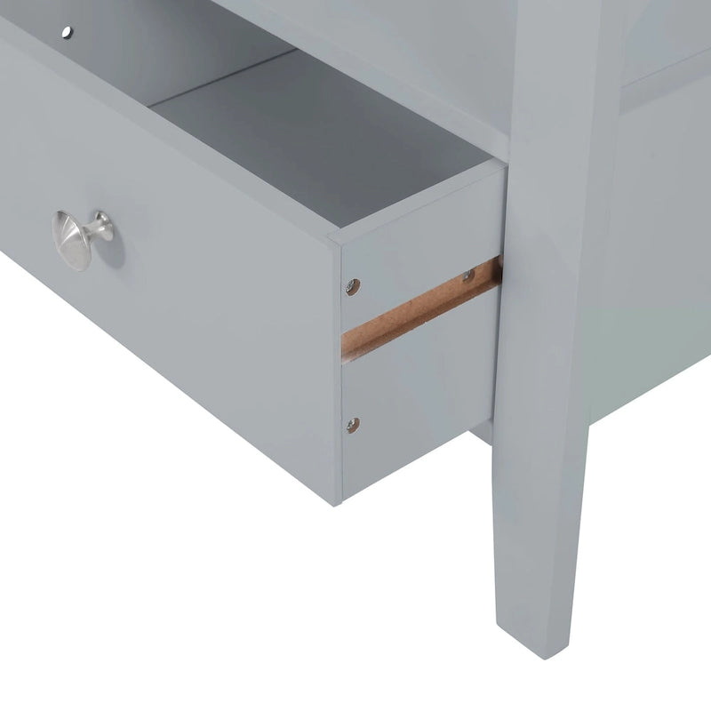 Meuble de rangement de salle de bain Loverin en bois manufacturé avec tiroir