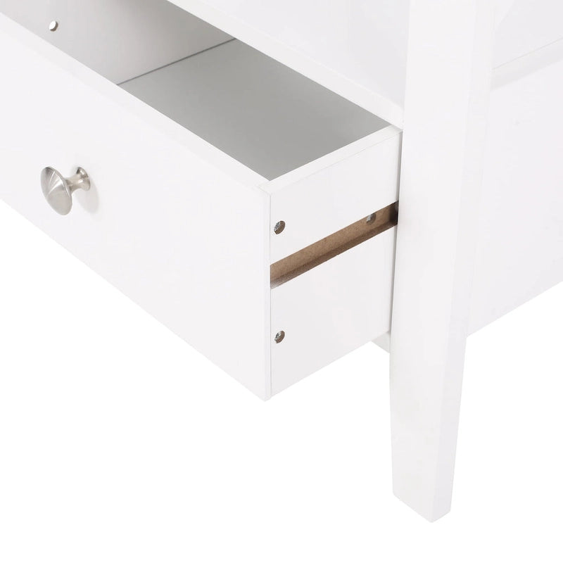 Meuble de rangement de salle de bain Loverin en bois manufacturé avec tiroir