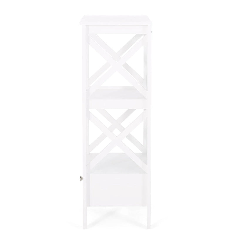 Meuble de rangement de salle de bain Loverin en bois manufacturé avec tiroir