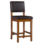 Tabouret de comptoir Linon Clover 24 pouces en similicuir marron foncé