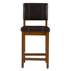 Tabouret de comptoir Linon Clover 24 pouces en similicuir marron foncé
