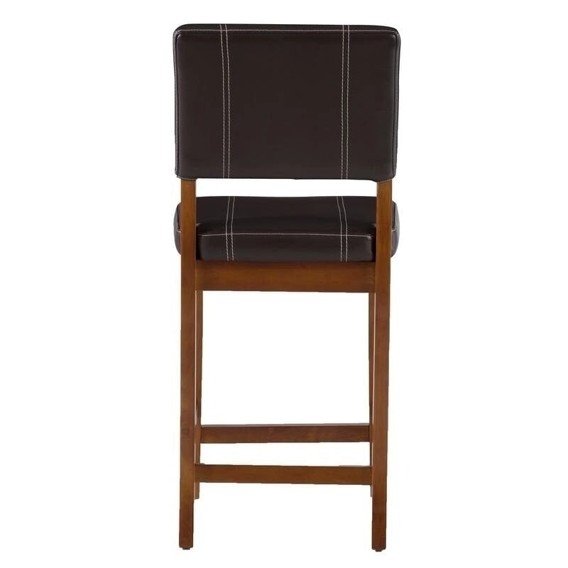 Tabouret de comptoir Linon Clover 24 pouces en similicuir marron foncé