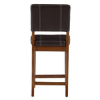 Tabouret de comptoir Linon Clover 24 pouces en similicuir marron foncé