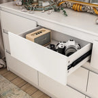 Commode 9 tiroirs blanche – Armoire de rangement spacieuse pour la chambre