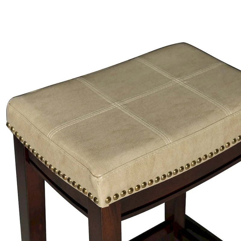 Tabouret de bar sans dossier Linon Willamette avec assise en similicuir (lot de 2)