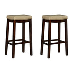 Tabouret de bar sans dossier Linon Willamette avec assise en similicuir (lot de 2)