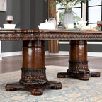 Table à manger extensible Abeena en merisier traditionnel de 120 pouces