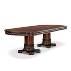 Table à manger extensible Abeena en merisier traditionnel de 120 pouces