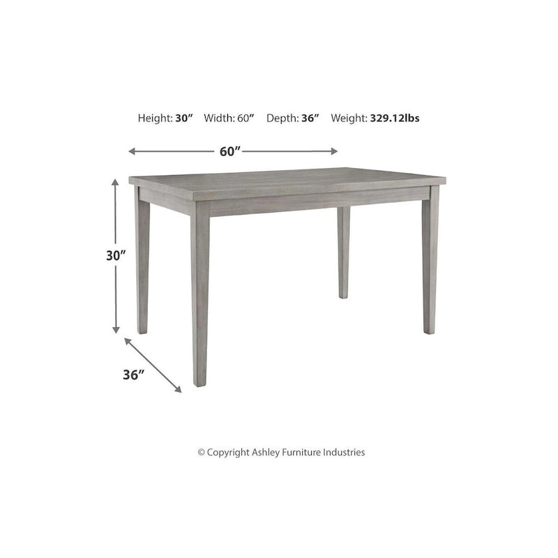 Table à manger rectangulaire Parallen grise