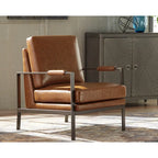 Fauteuil d'appoint contemporain en similicuir marron Peacemaker