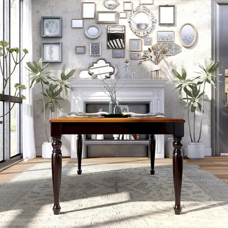 Table à manger extensible bicolore Levole de 78 po – Style moderne champêtre