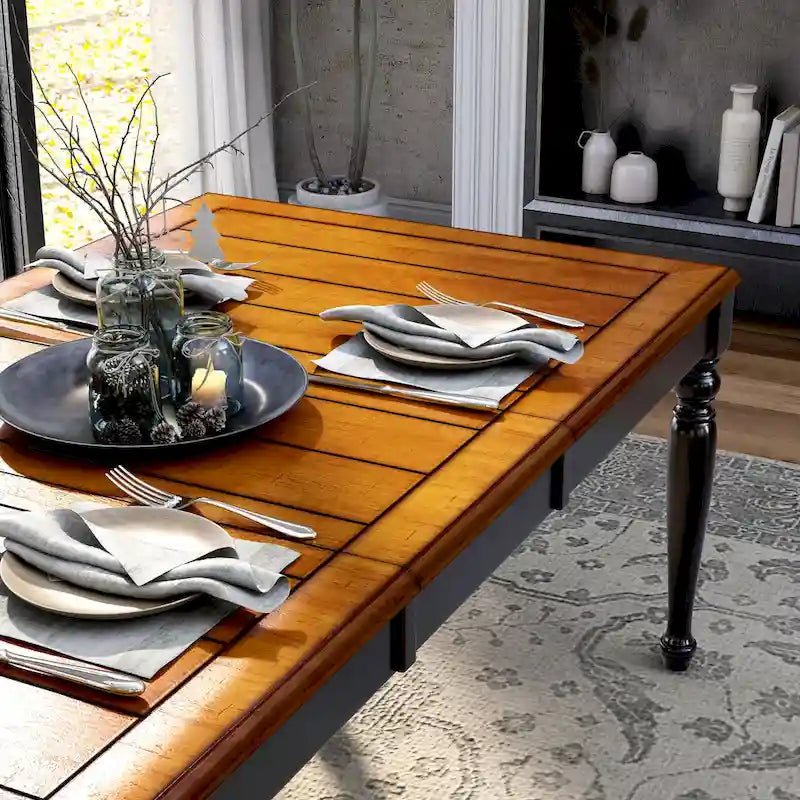 Table à manger extensible bicolore Levole de 78 po – Style moderne champêtre