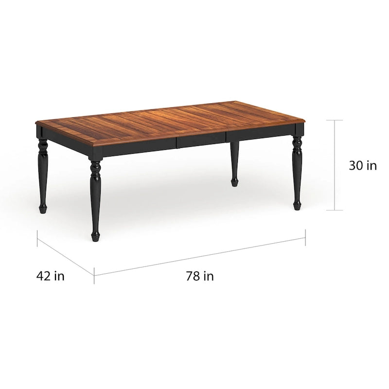 Table à manger extensible bicolore Levole de 78 po – Style moderne champêtre