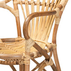 Chaise de salle à manger Sheraton en rotin, finition naturelle moderne