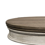 Table d'appoint ronde antique blanche sur pied