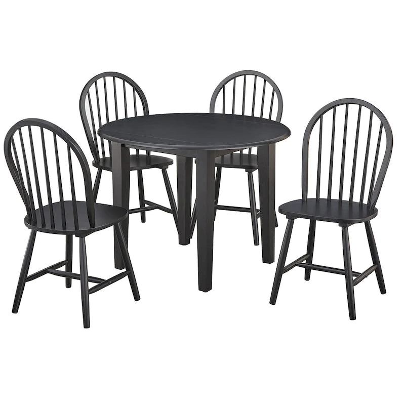 Table de salle à manger à abattants en bois massif – Gain de place, 4 finitions