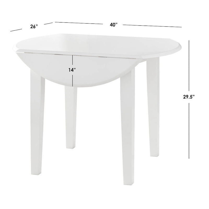 Table de salle à manger à abattants en bois massif – Gain de place, 4 finitions