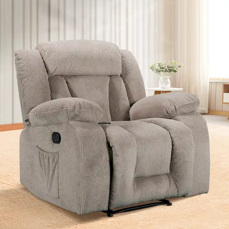 Fauteuil inclinable chauffant et massant grand confort, taille standard