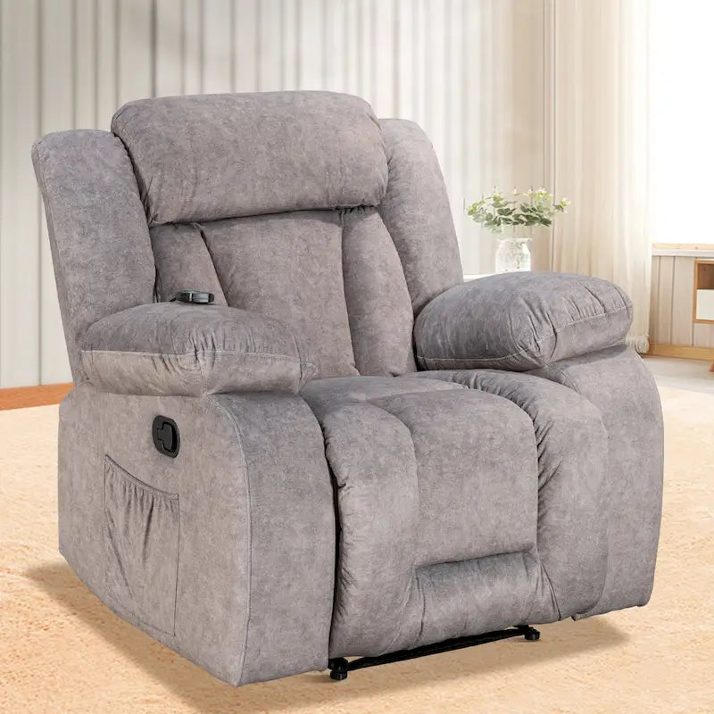 Fauteuil inclinable chauffant et massant grand confort, taille standard
