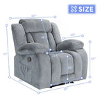 Fauteuil inclinable chauffant et massant grand confort, taille standard