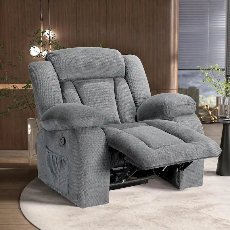 Fauteuil inclinable chauffant et massant grand confort, taille standard