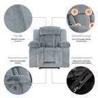 Fauteuil inclinable chauffant et massant grand confort, taille standard