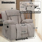 Fauteuil inclinable chauffant et massant grand confort, taille standard