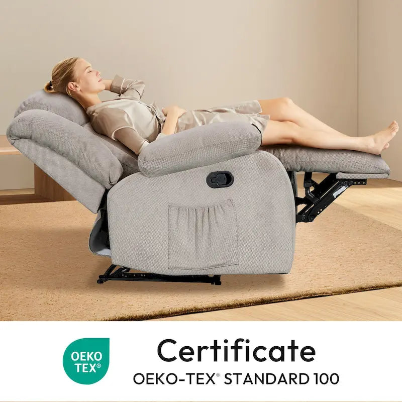 Fauteuil inclinable chauffant et massant grand confort, taille standard