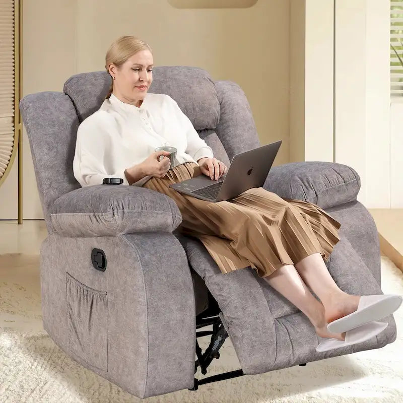 Fauteuil inclinable chauffant et massant grand confort, taille standard