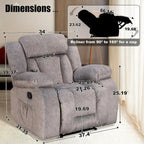 Fauteuil inclinable chauffant et massant grand confort, taille standard