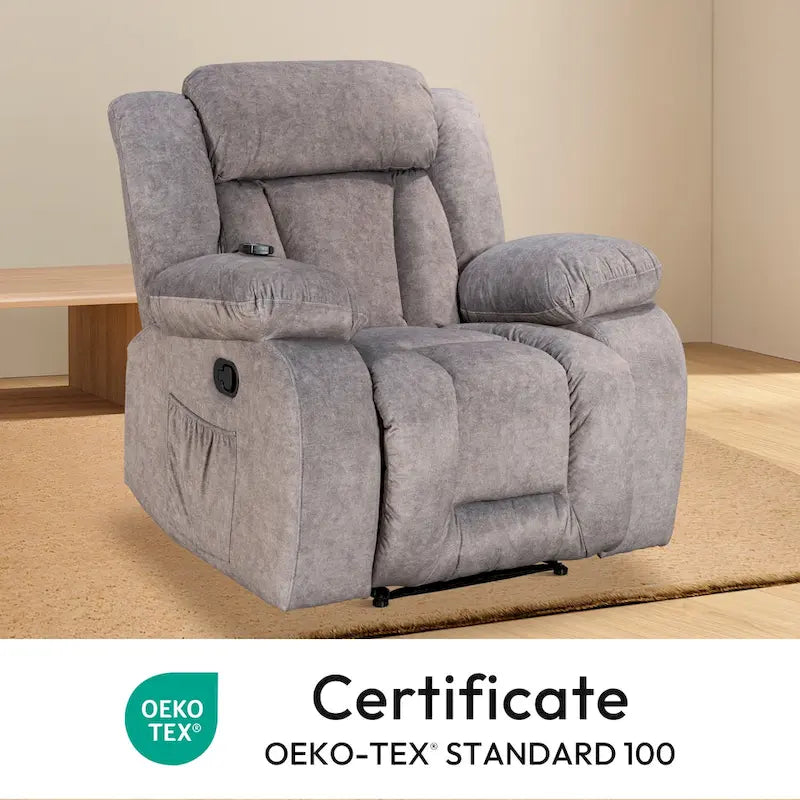 Fauteuil inclinable chauffant et massant grand confort, taille standard