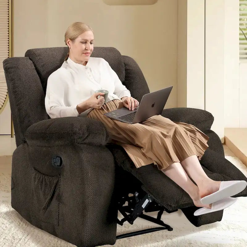 Fauteuil inclinable chauffant et massant grand confort, taille standard